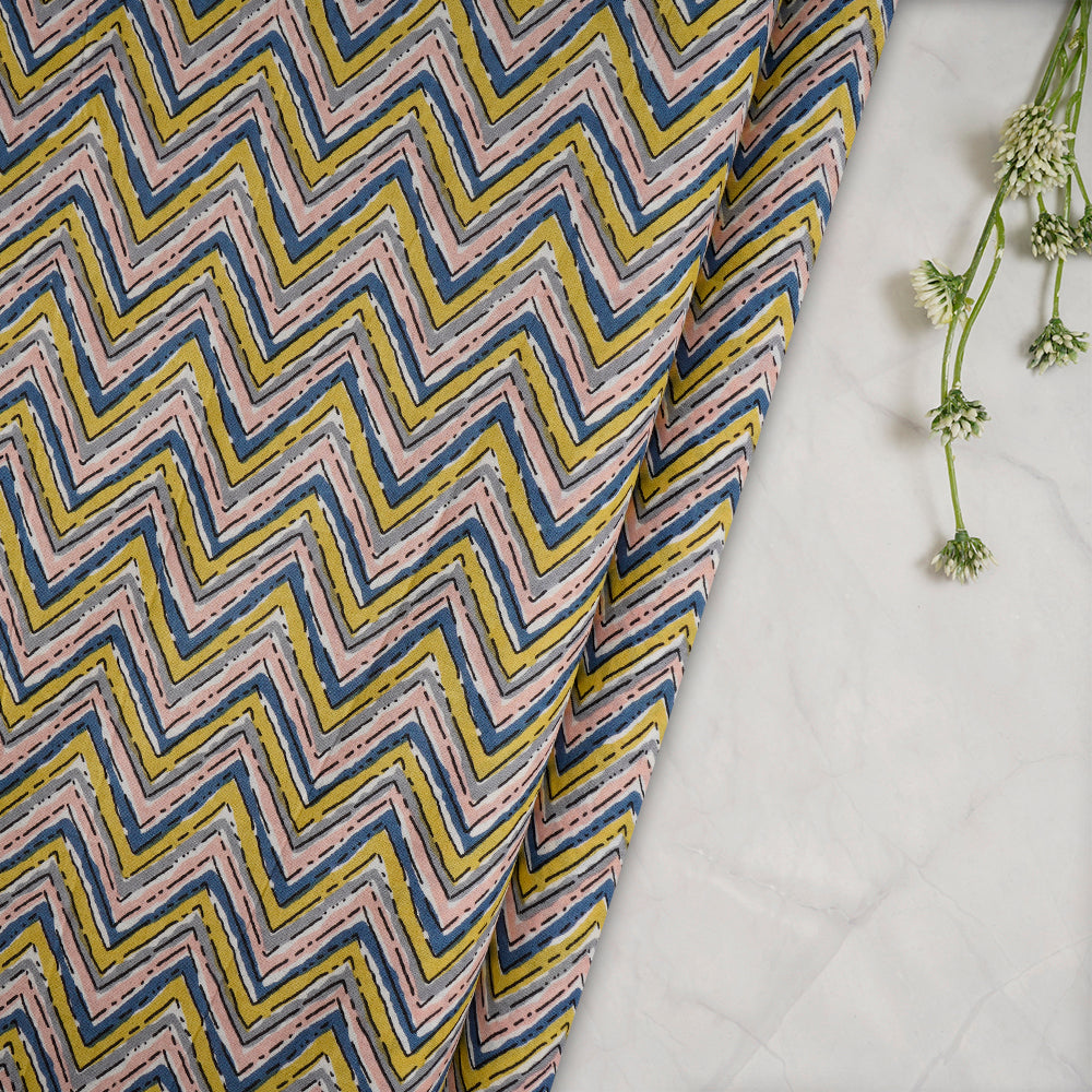 Multi Color Screen Print Cotton Fabric