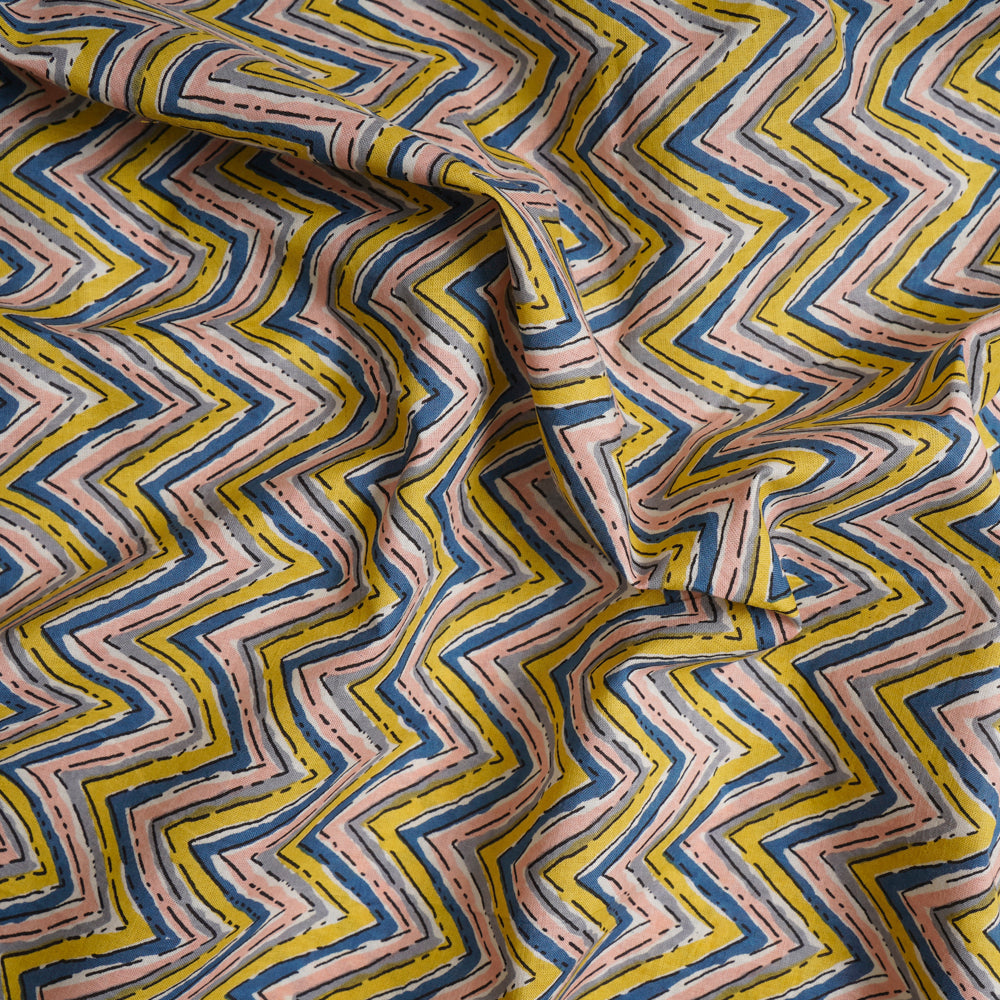 Multi Color Screen Print Cotton Fabric