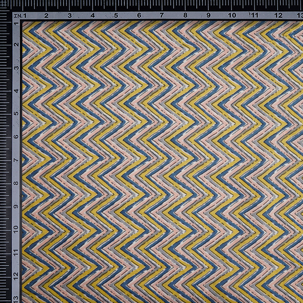 Multi Color Screen Print Cotton Fabric