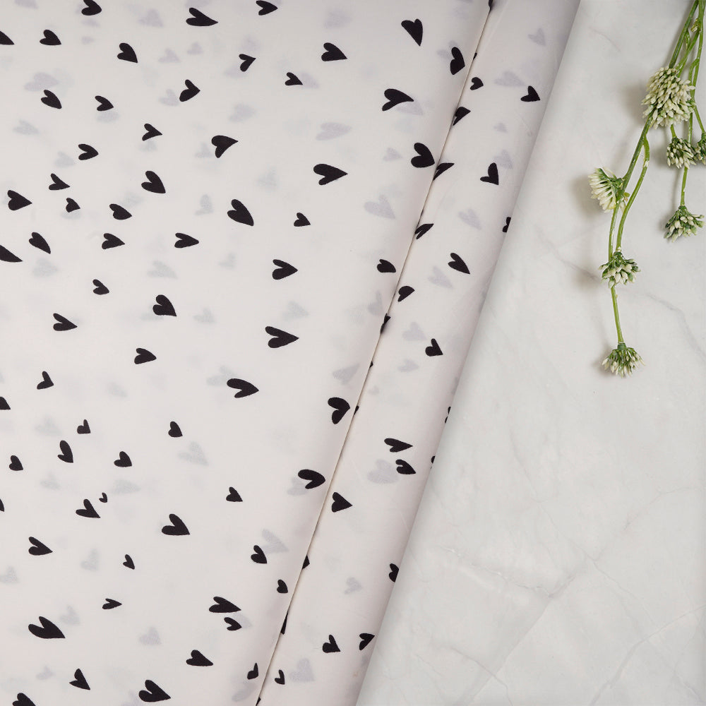 Black-White Color Printed Mill Made Cotton Poplin Fabric