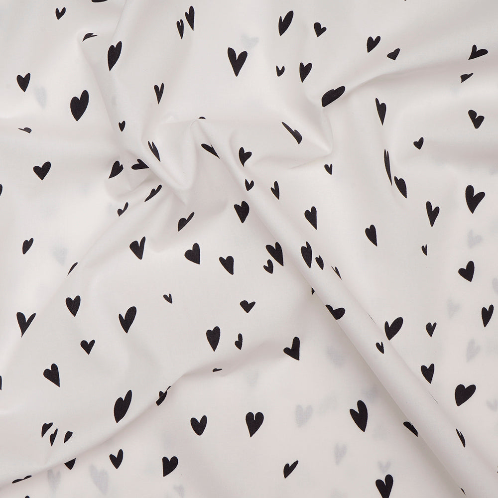 Black-White Color Printed Mill Made Cotton Poplin Fabric