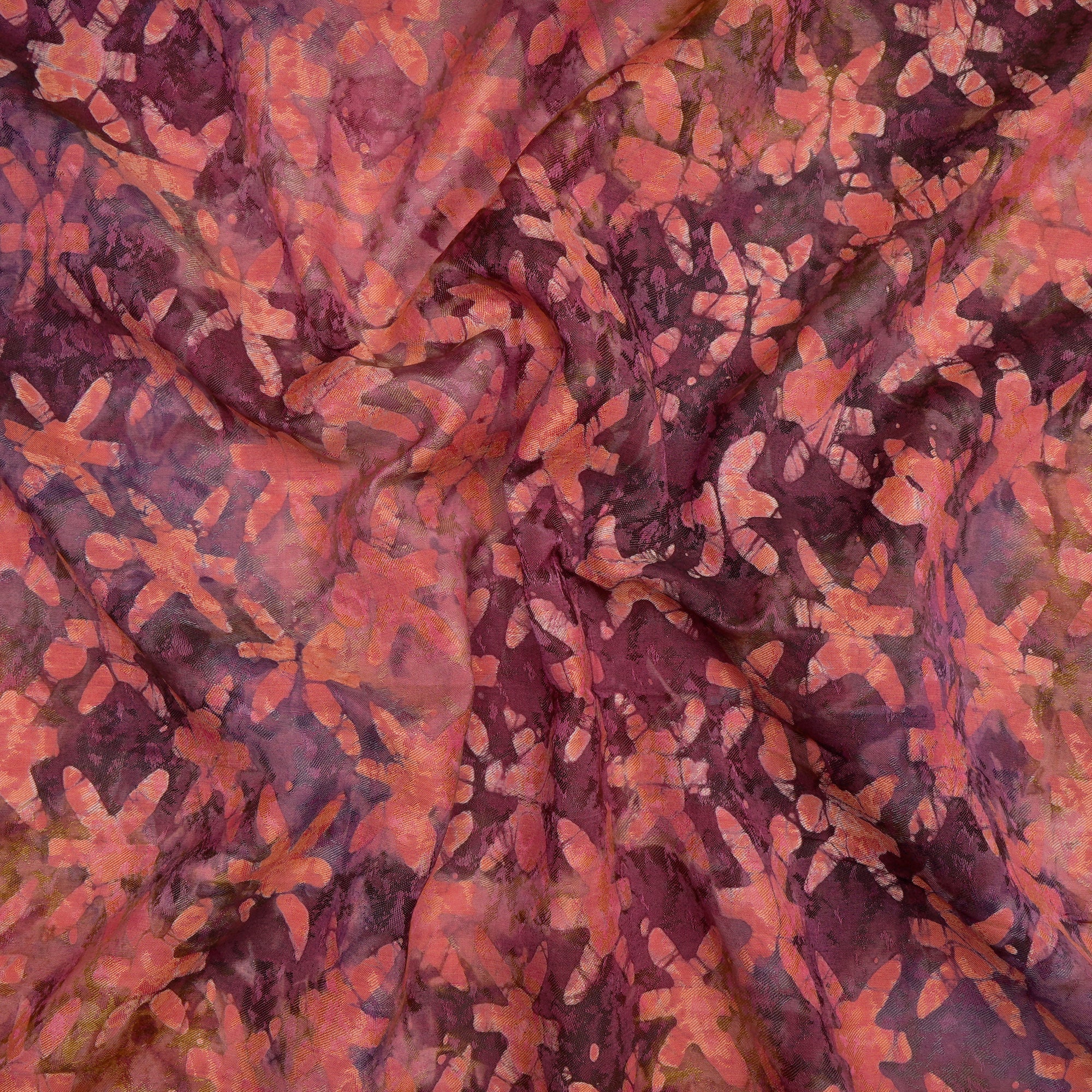 Shocking Pink Butti Batik Pattern Screen Printed Modal Fabric