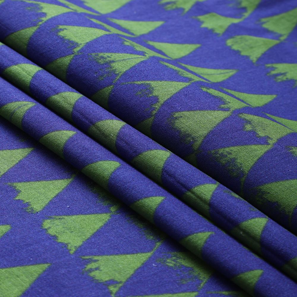 Purple-Lawn Green Color Digital Printed Tussar Silk Fabric