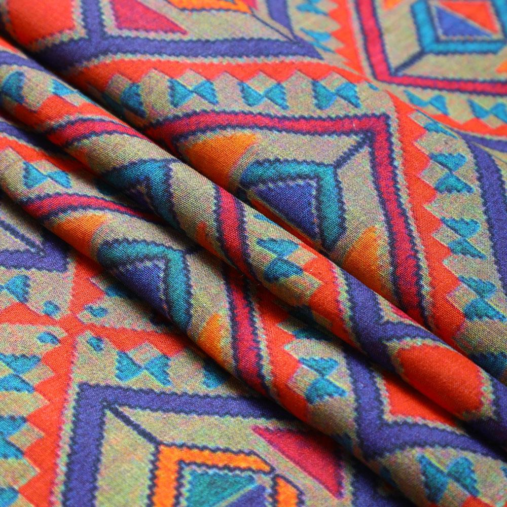 Multi Color Digital Printed Spun Tissue Silk Fabric