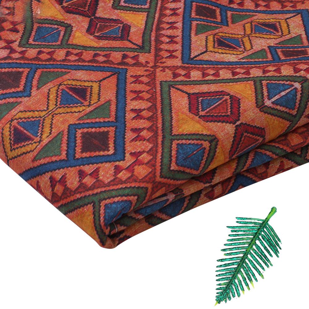 Multi Color Digital Printed Spun Tissue Silk Fabric