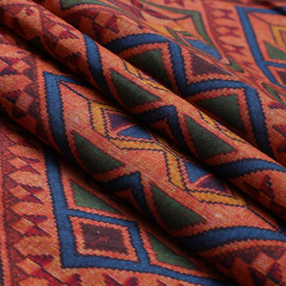 Multi Color Digital Printed Spun Tissue Silk Fabric