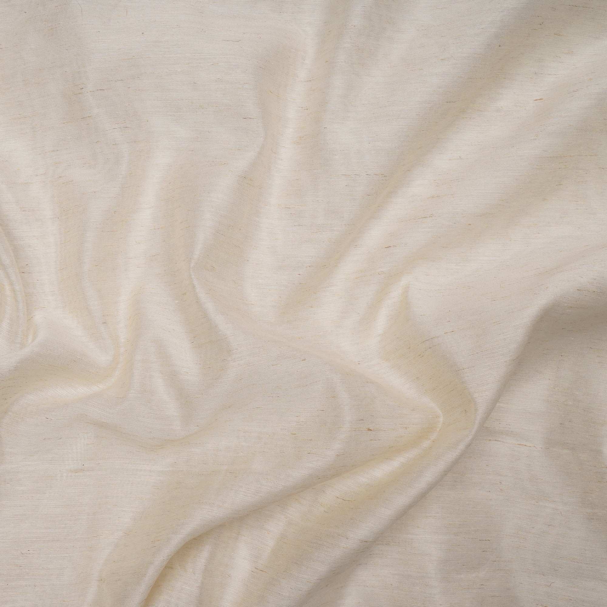 Cream Color Flax Cotton Chanderi Fabric