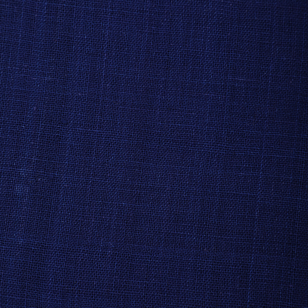 Navy Blue Color Handwoven Handspun Cotton Fabric