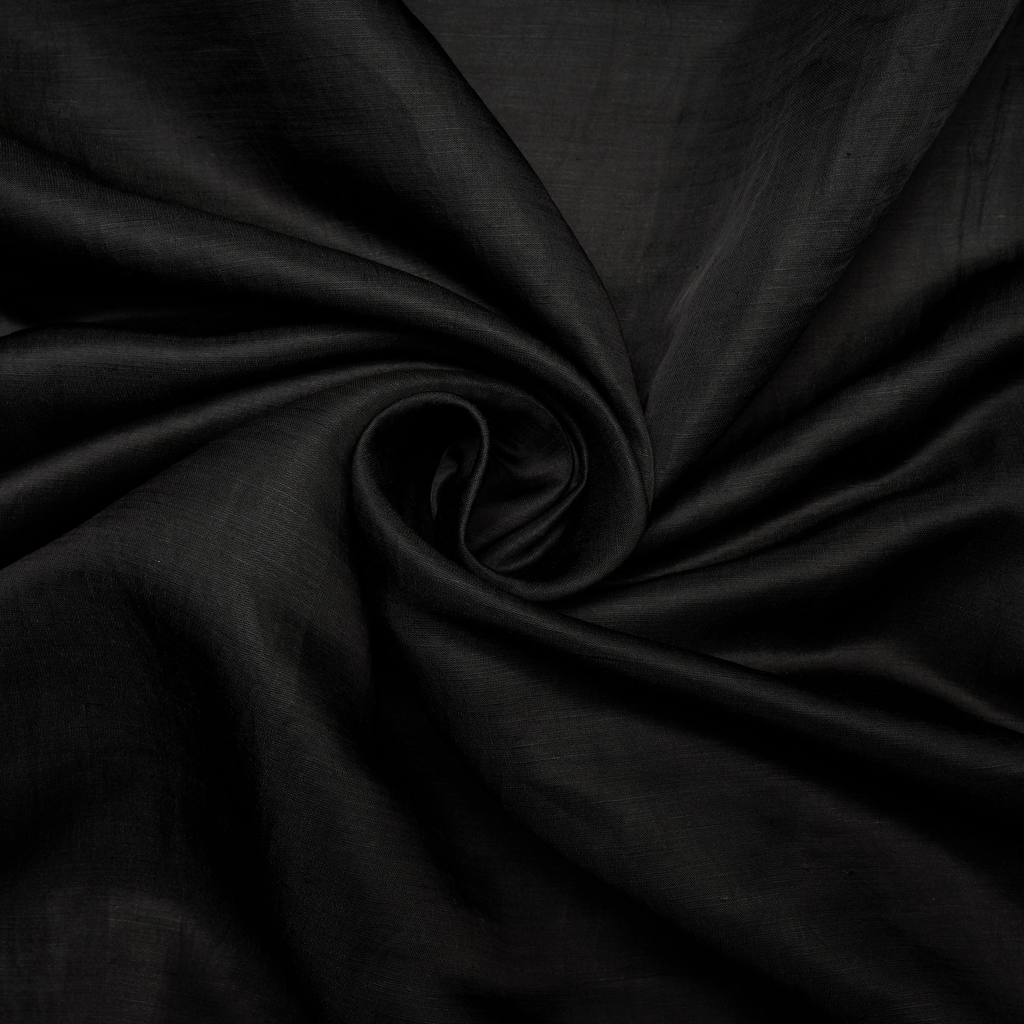 Black Color Heavy Linen Satin Fabric