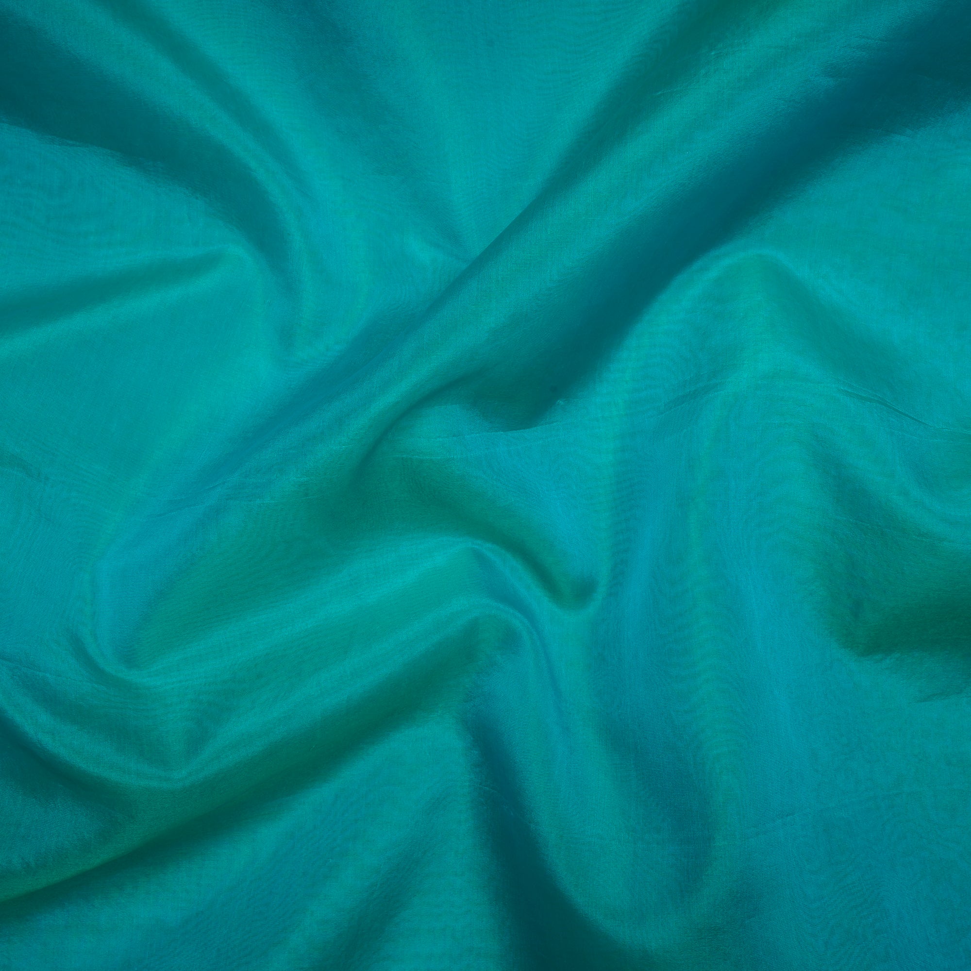 Persian Green Color Pure Organza Silk Fabric