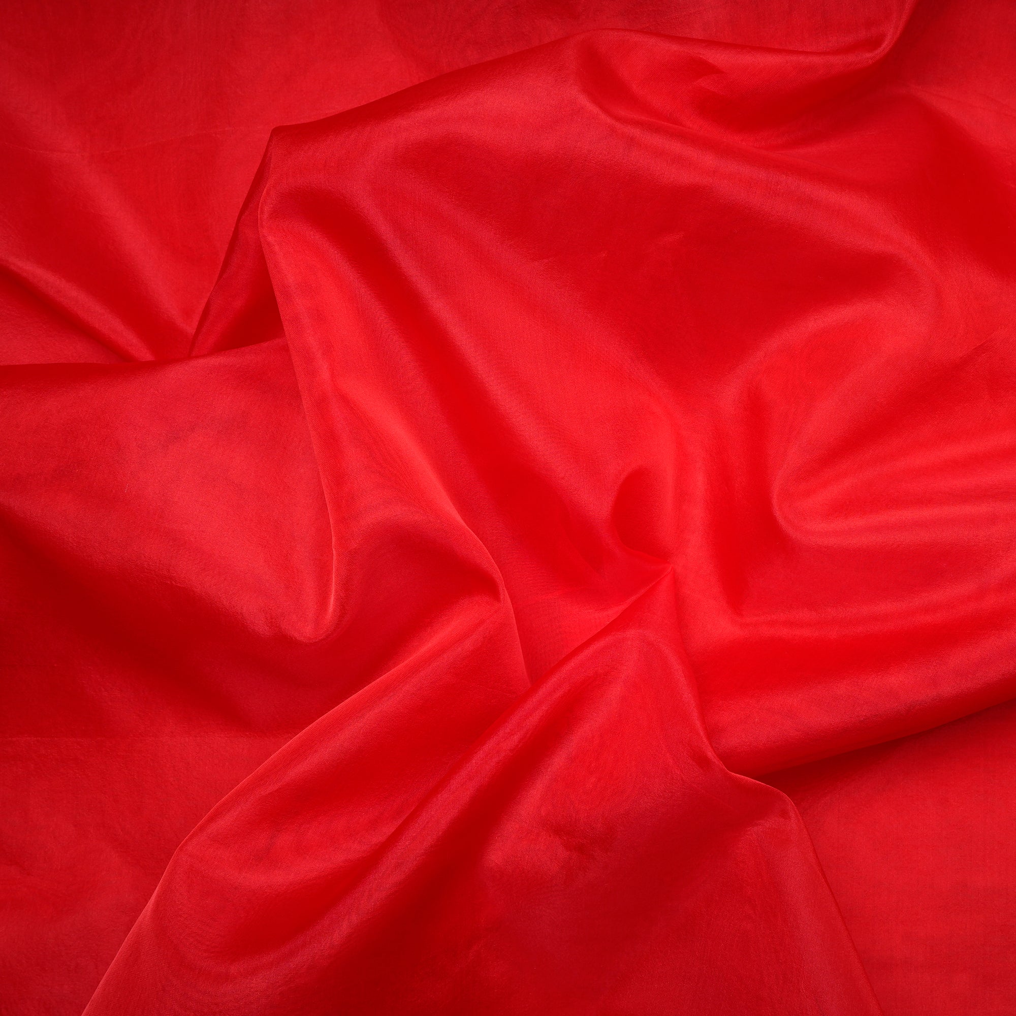 Red Color Pure Organza Silk Fabric