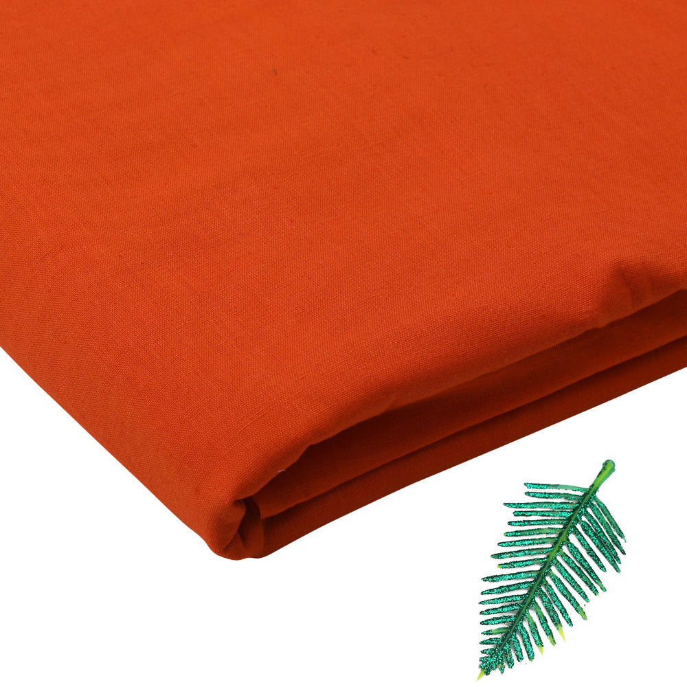 Orange Color Piece Dyed Cotton Flax Fabric