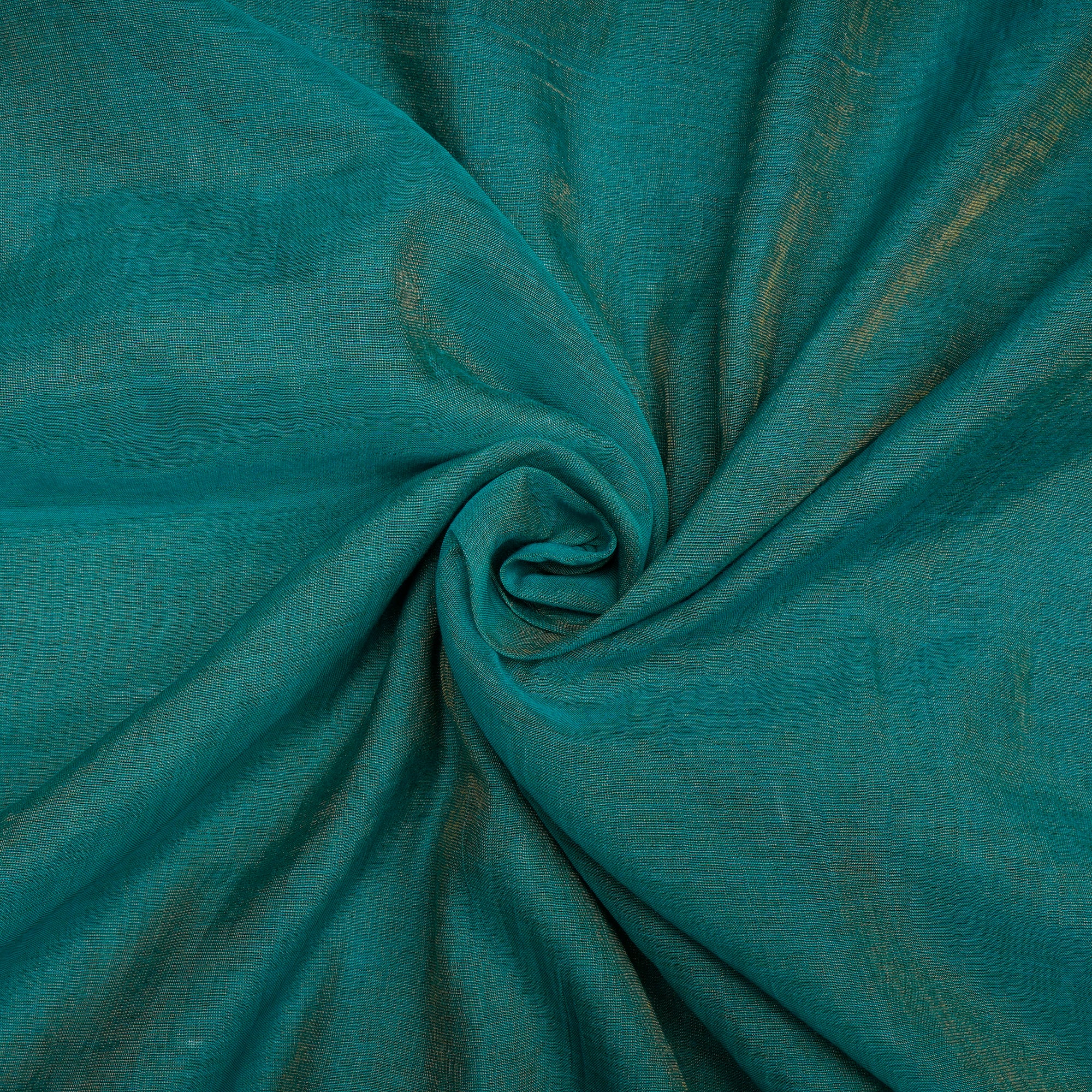 Lapis-Gold Piece Dyed Pure Tissue Chanderi Fabric