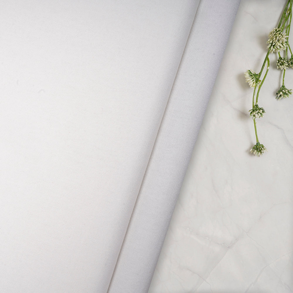 White Handspun Handwoven Dyeable Cotton Fabric