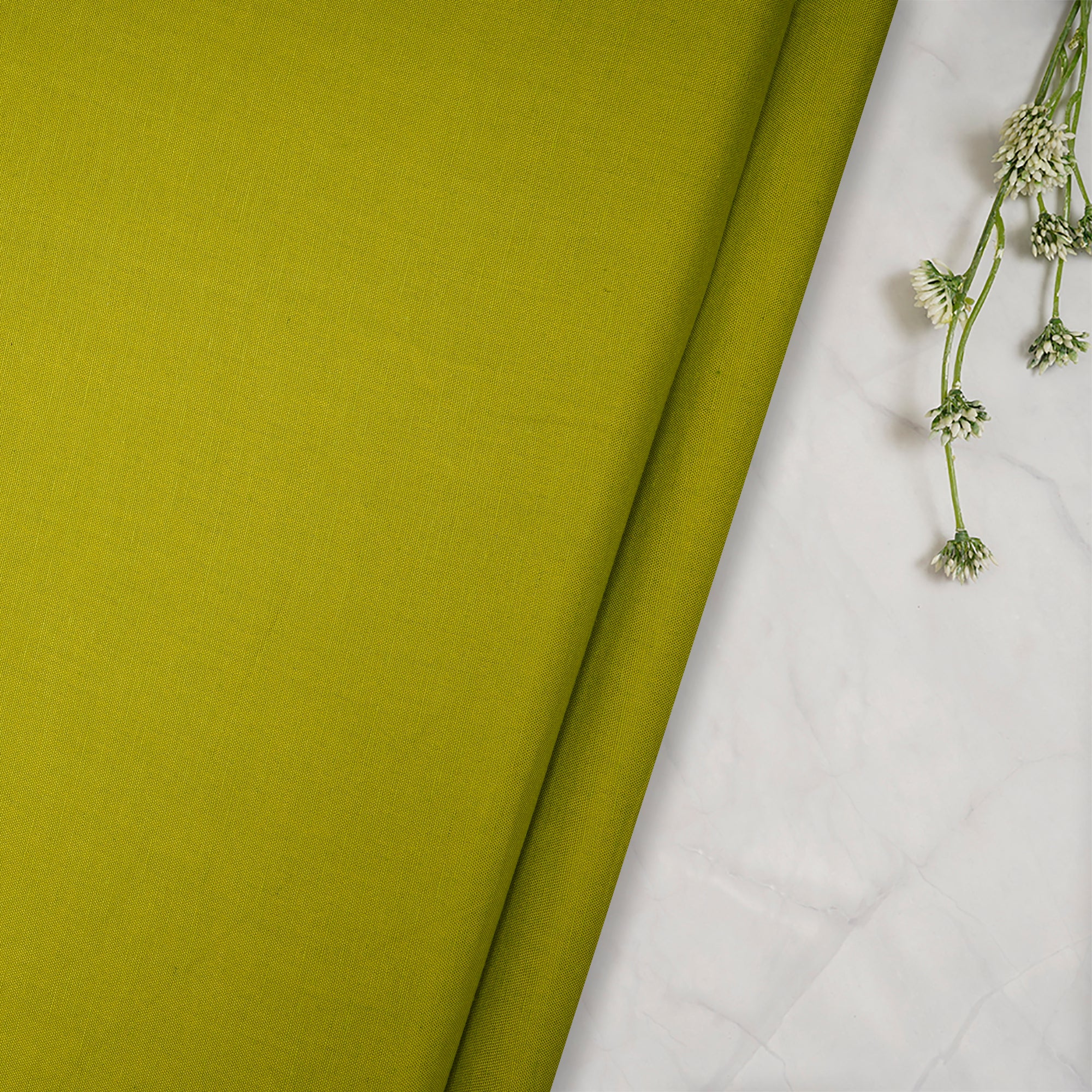 Lime Green Rayon South Cotton Fabric