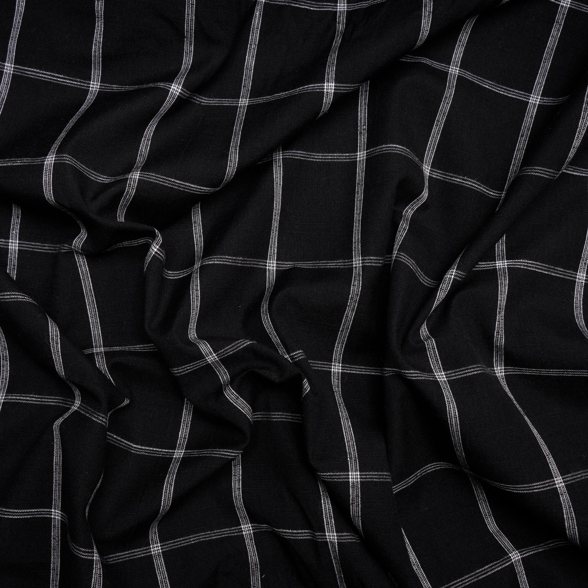 Black Check Pattern Yarn Dyed Fancy South Cotton Fabric