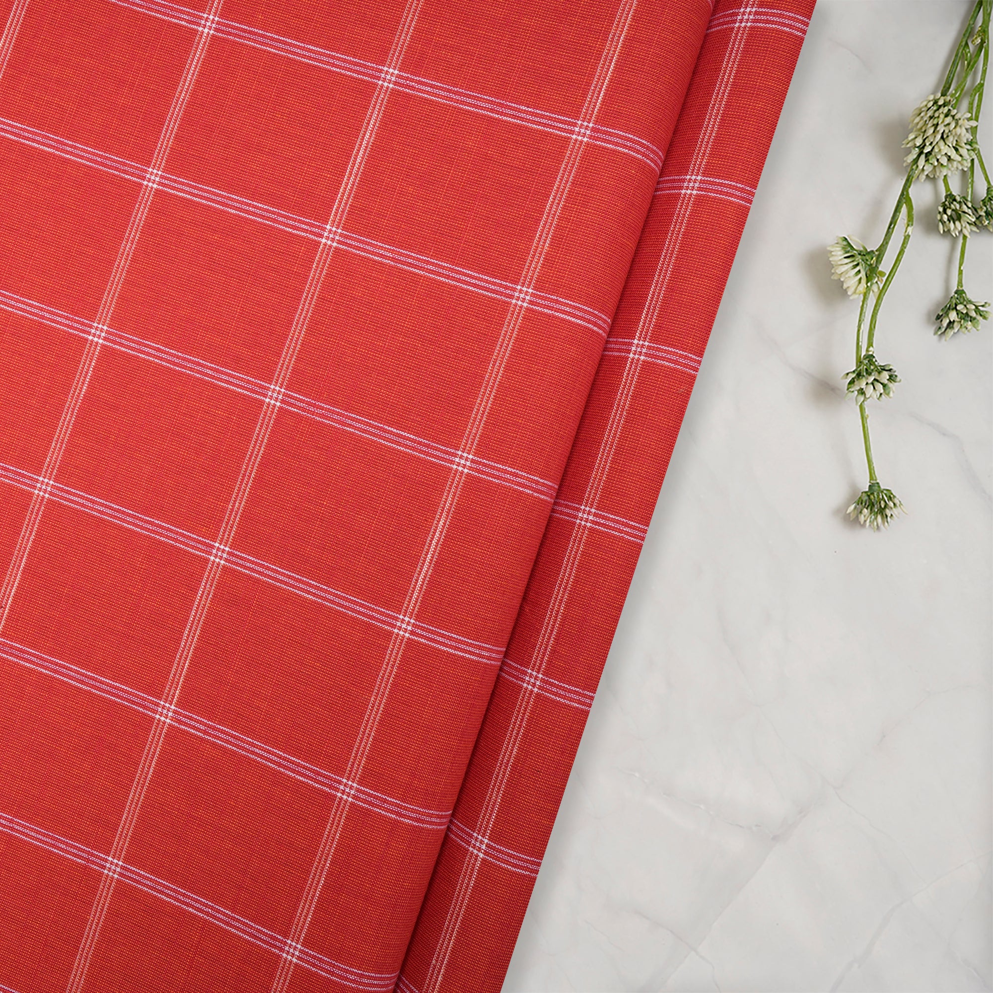 Grenadine Check Pattern Yarn Dyed Fancy South Cotton Fabric