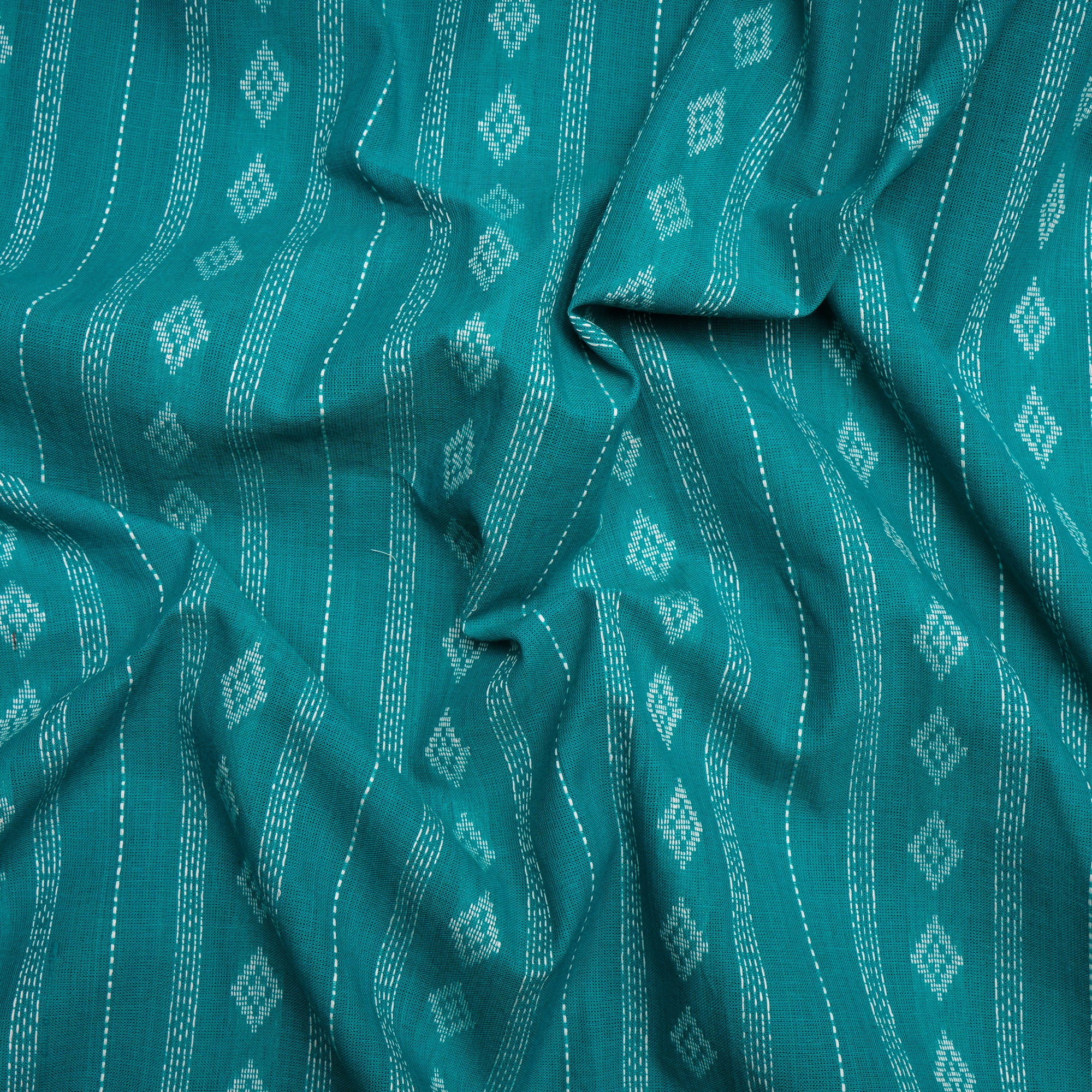 Navigate Stripe Pattern Yarn Dyed Cutwork Fancy South Cotton Fabric