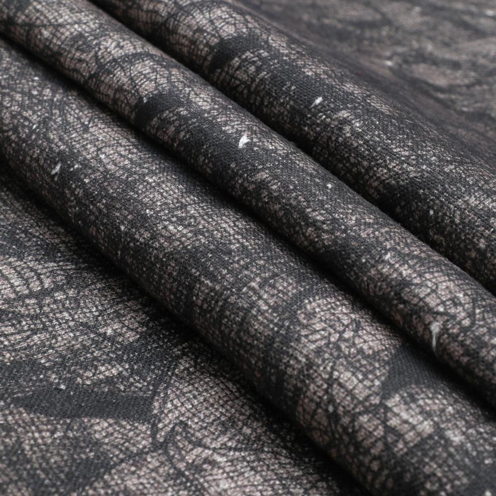 Black Color Digital Printed Matka Silk Fabric