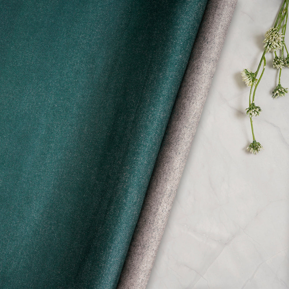Beige-Green Color Digital Printed Bemberg Satin Fabric