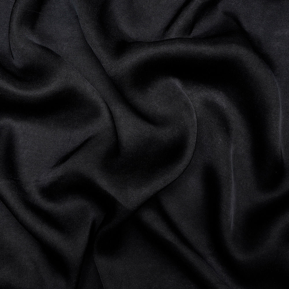 Black Color Digital Printed Bemberg Modal Satin Fabric