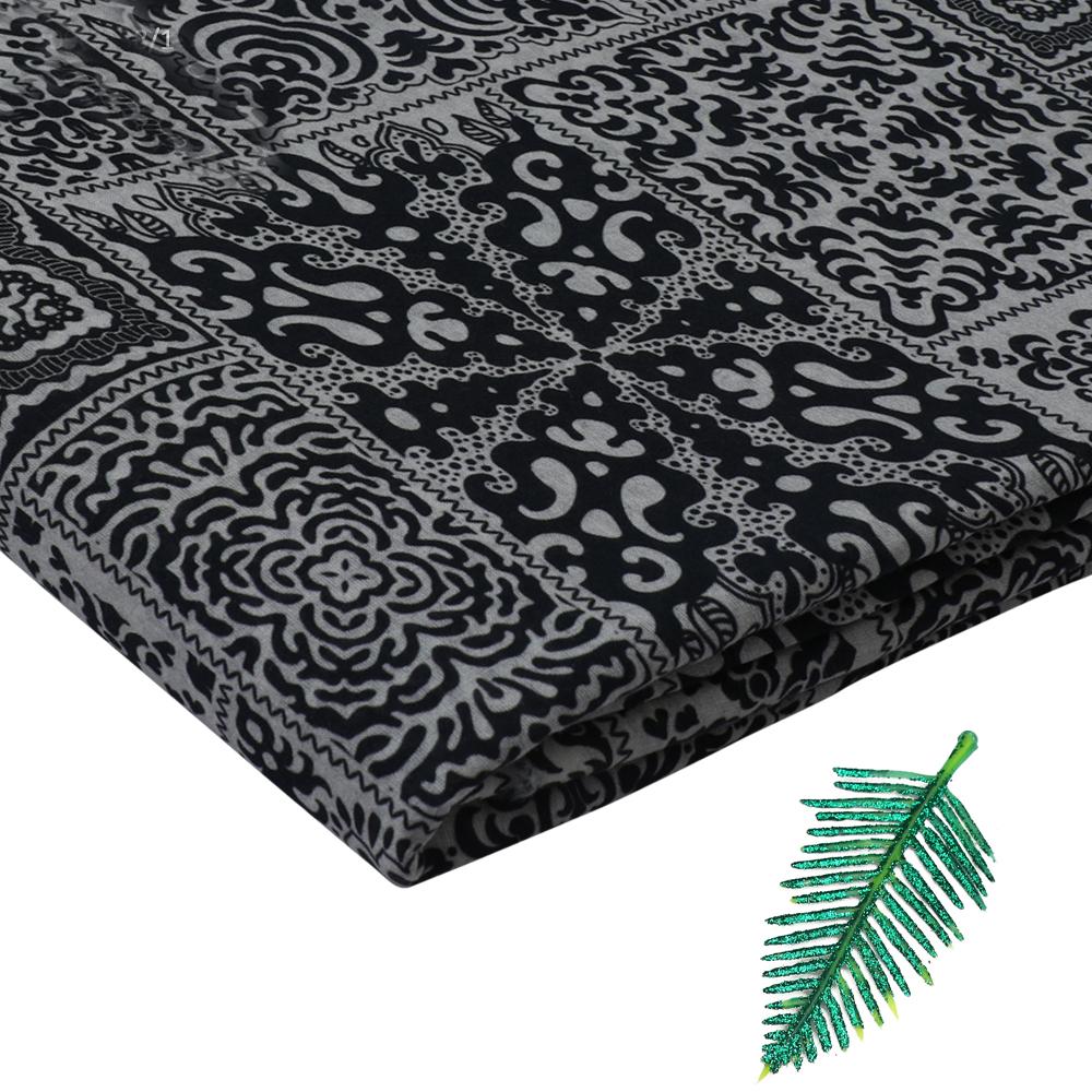 Black-White Color Digital Printed Cotton Voile Fabric