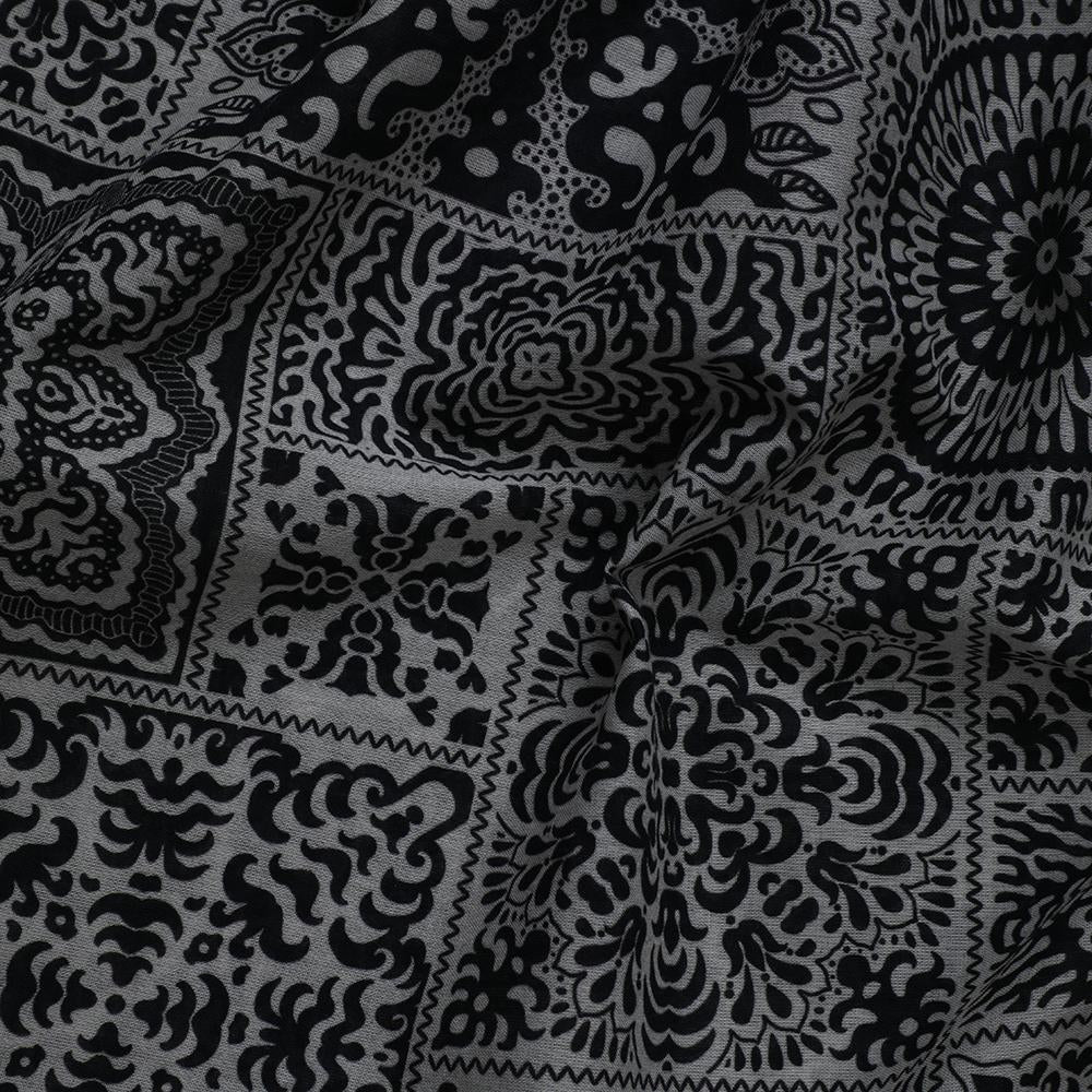 Black-White Color Digital Printed Cotton Voile Fabric