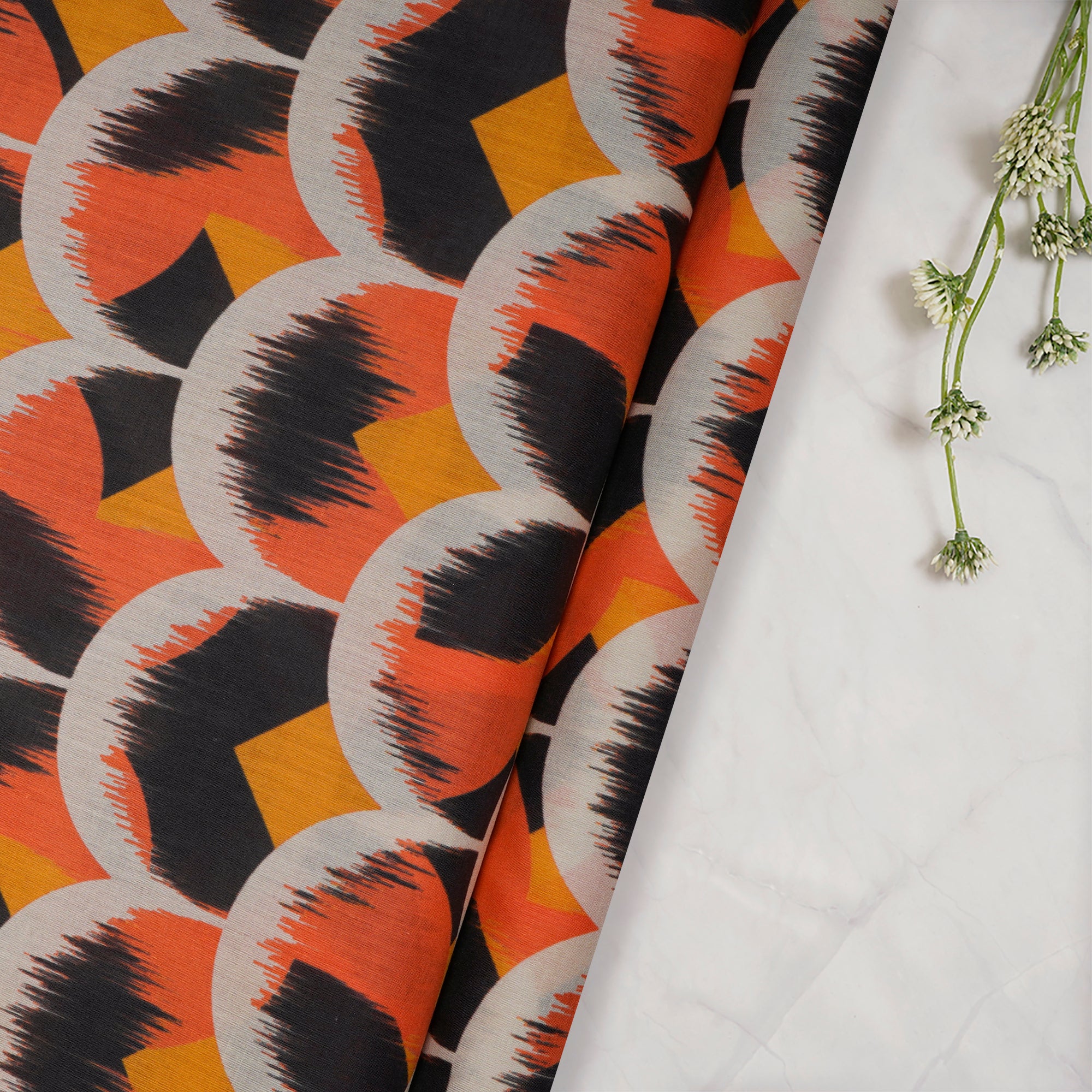 Multi color Digital Printed Cotton Lawn Fabric