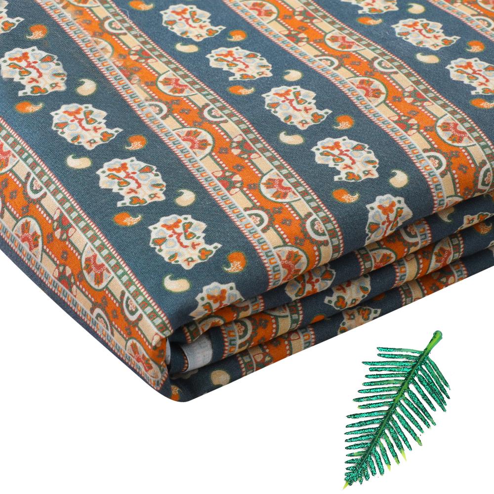 Multi Color Digital Printed Pure Chanderi Fabric