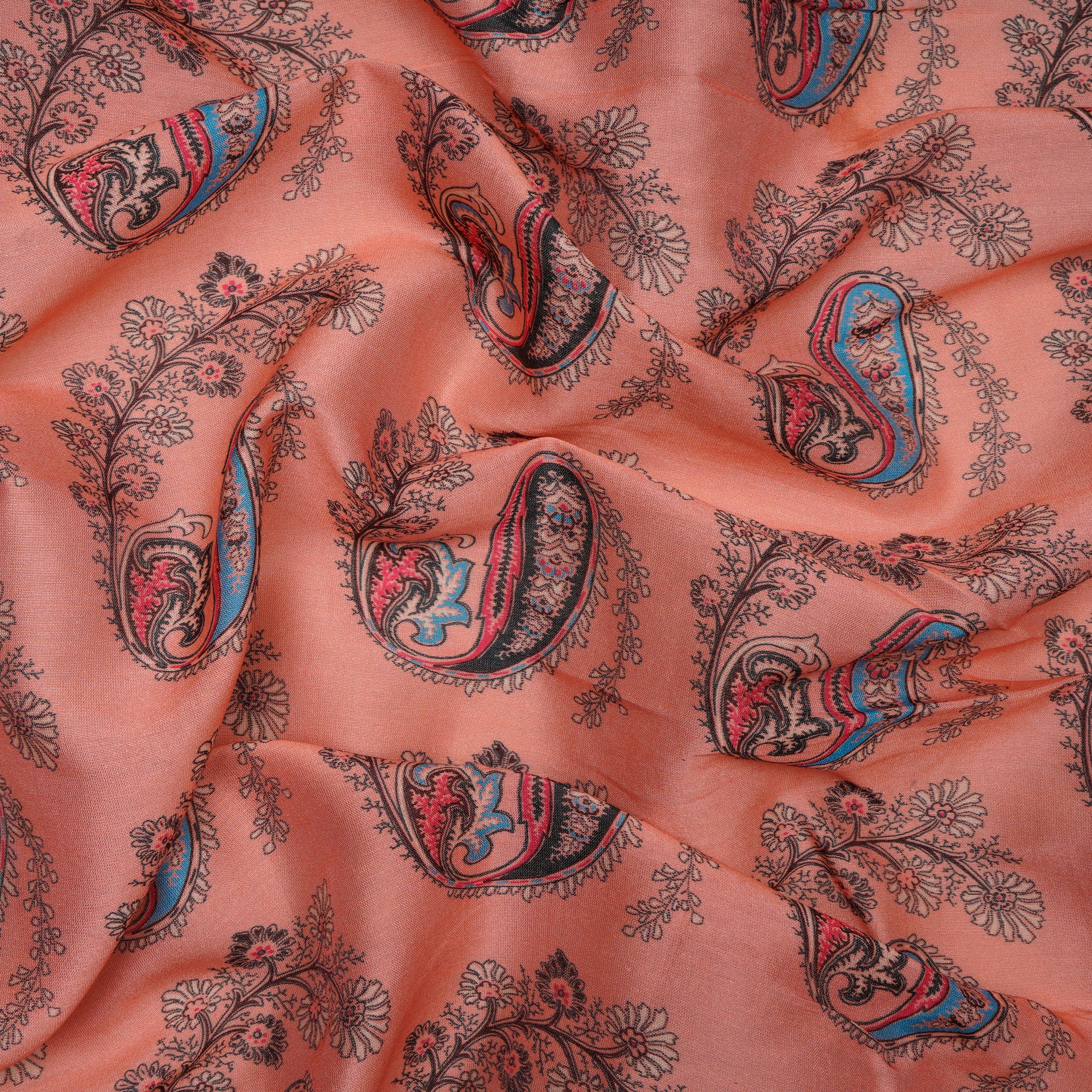 Light Pink Color Digital Printed Pure Chanderi Fabric