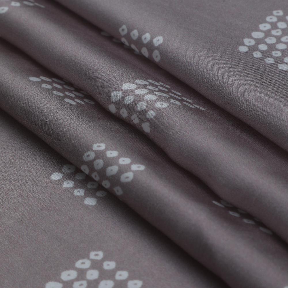 Beige color Digital Printed Bemberg Modal Satin Fabric