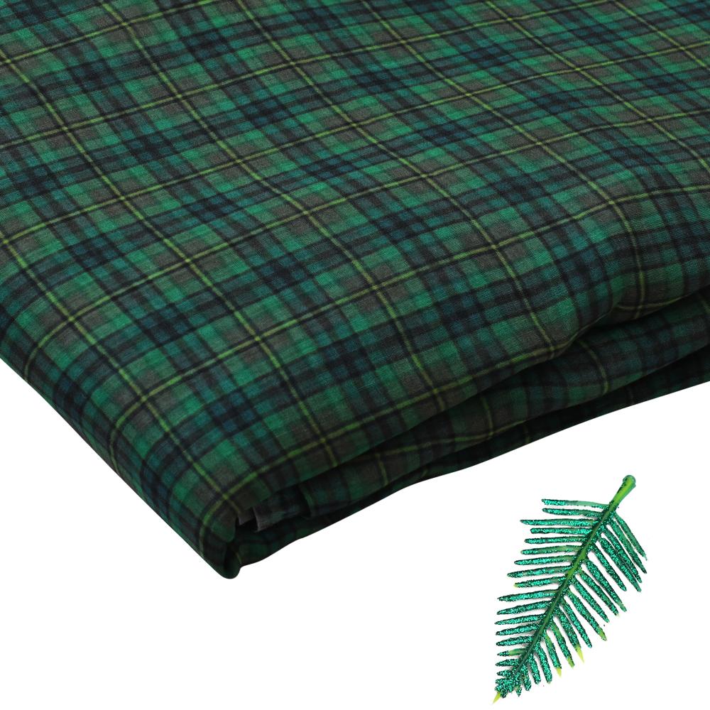 Green Color Digital Printed Pure Chanderi Fabric