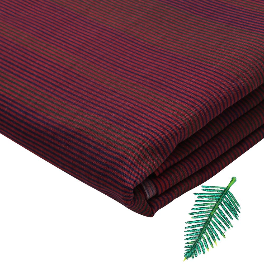 Red and Blue Color Digital Printed Pure Chanderi Fabric
