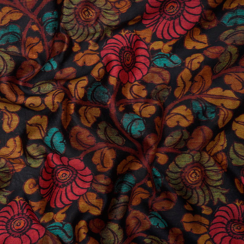 Multi Color Digital Printed Pure Chanderi Fabric