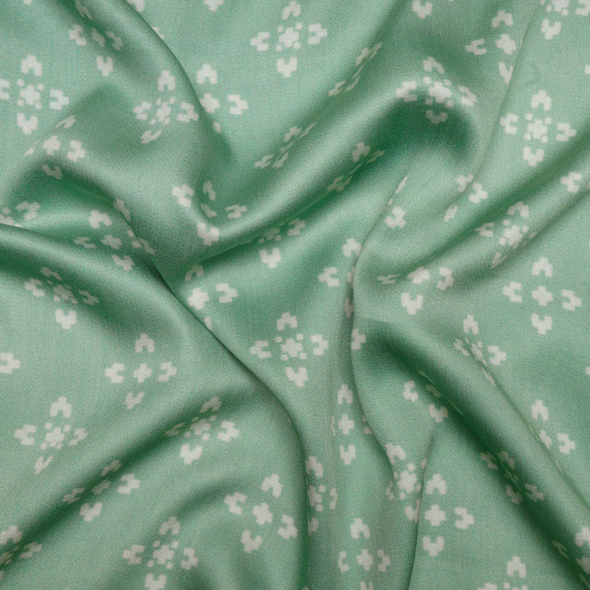 Pastel Green All Over Pattern Digital Pattern Maple Silk Fabric
