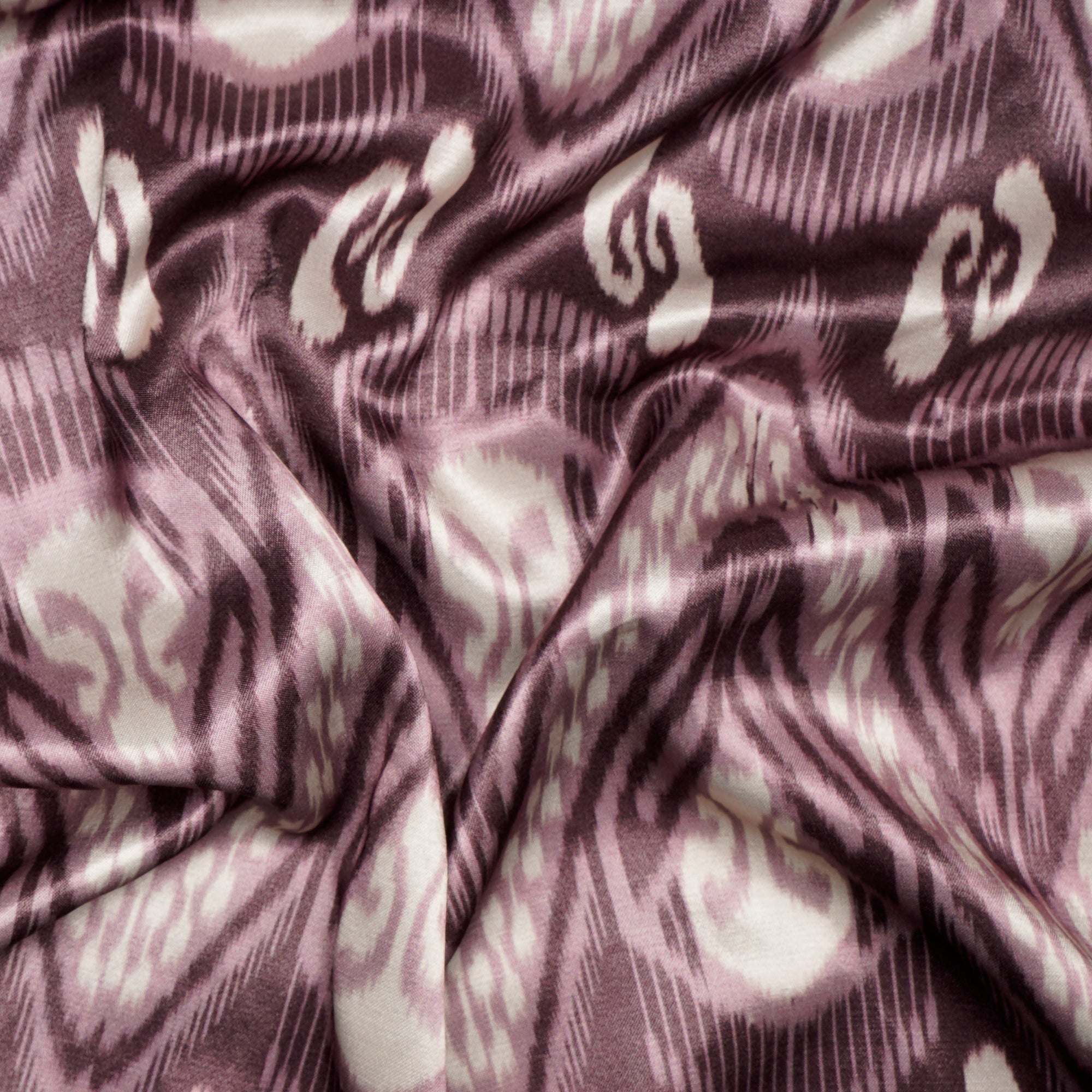 Pastel Purple Ikat Pattern Digital Printed Gajji Silk Fabric