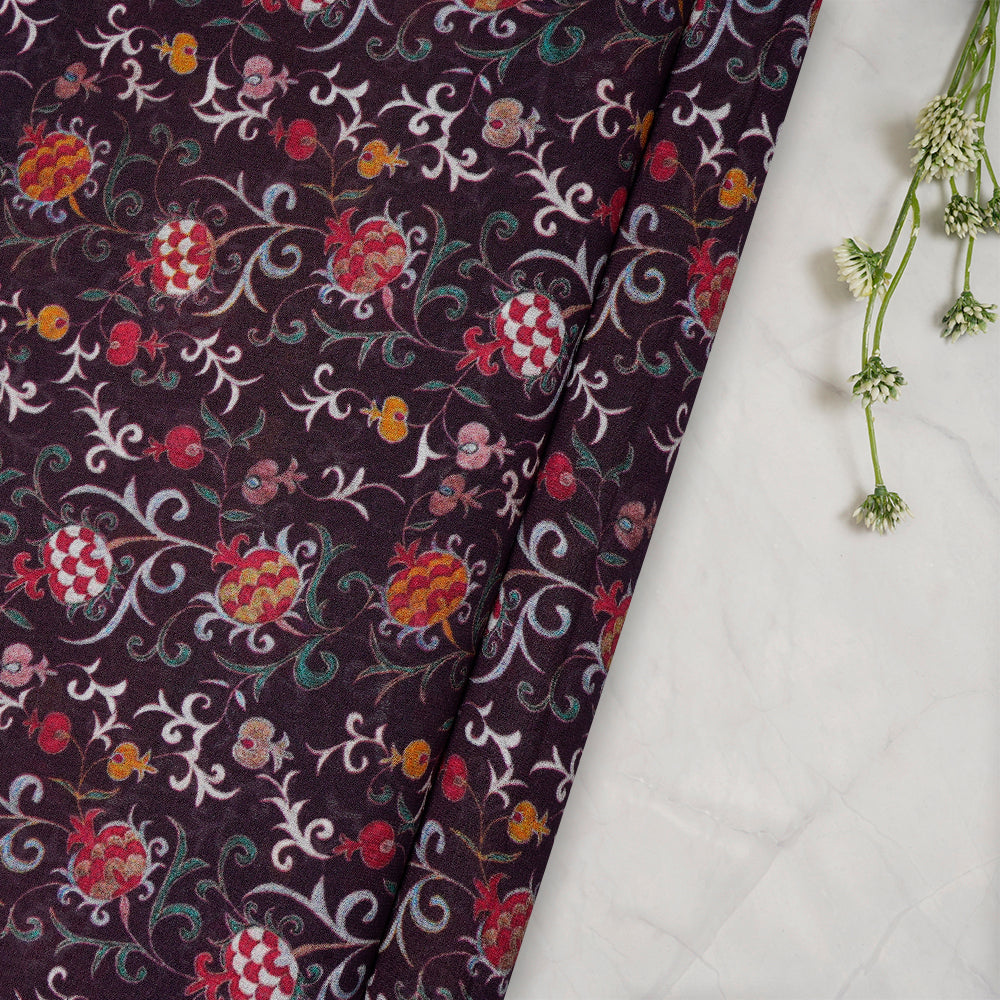 Multi Color Digital Printed Georgette Silk Fabric