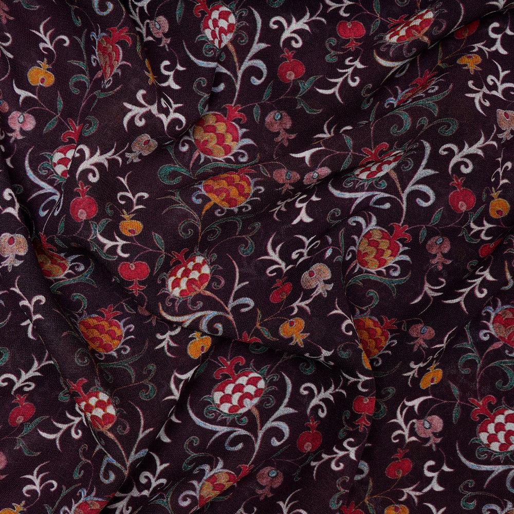 Multi Color Digital Printed Georgette Silk Fabric