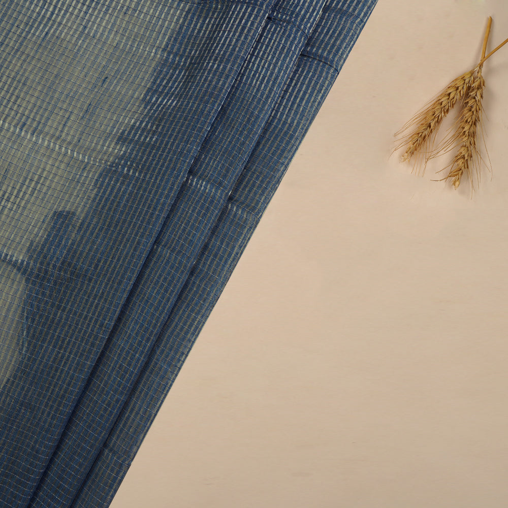 Royal Blue Color Fancy Cotton Linen Fabric