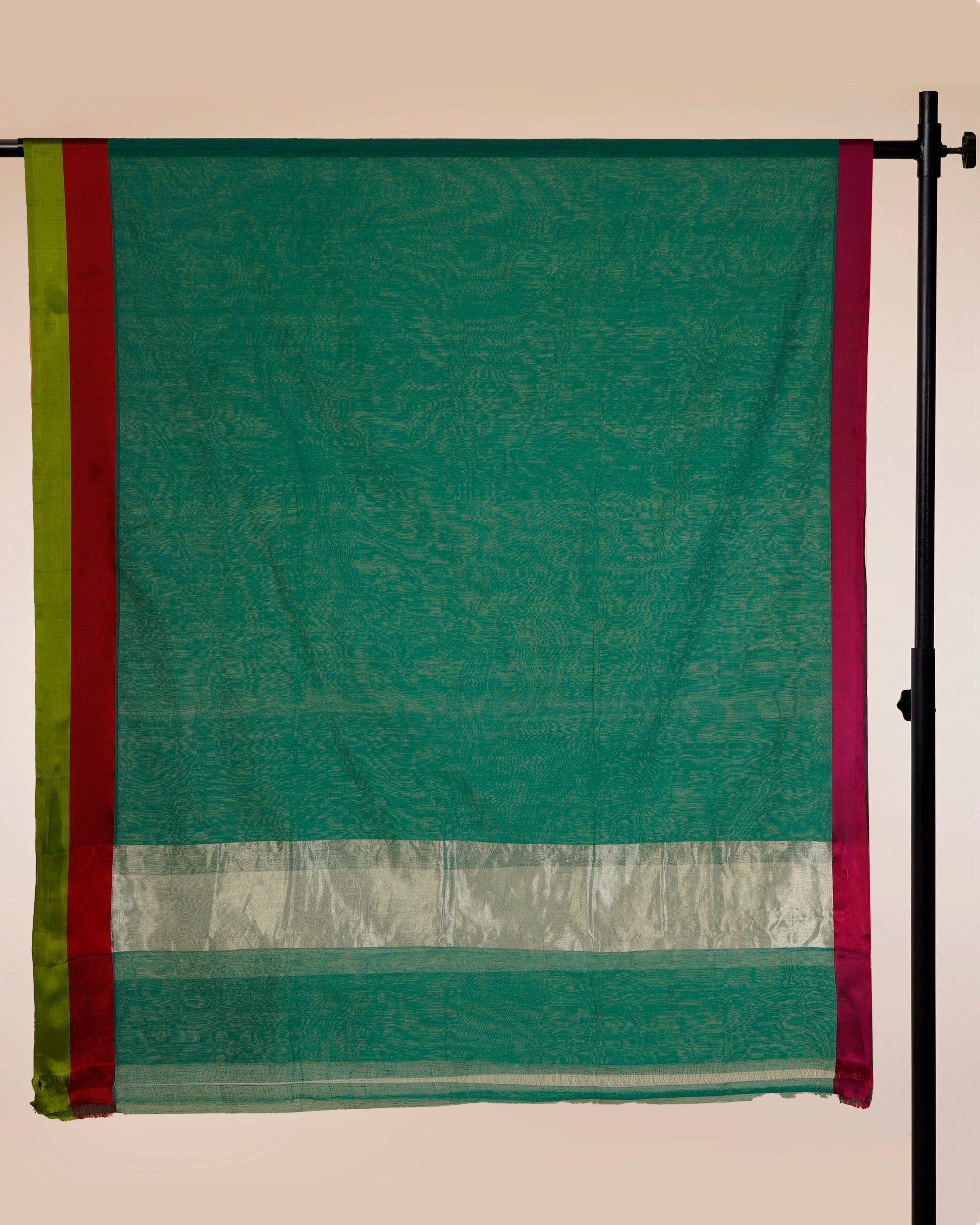 Green Color Handwoven Cotton Dupatta