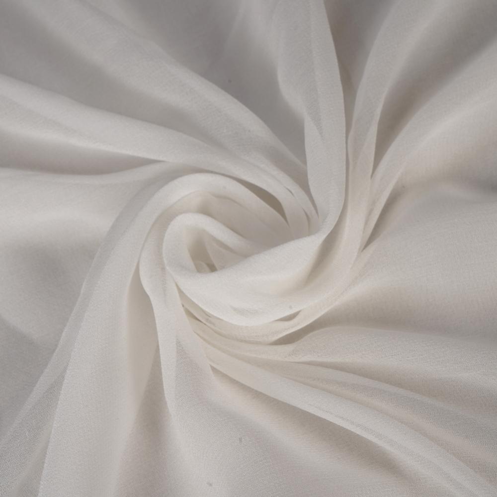 Off White Color 40 GLM Georgette Silk Dyeable Fabric