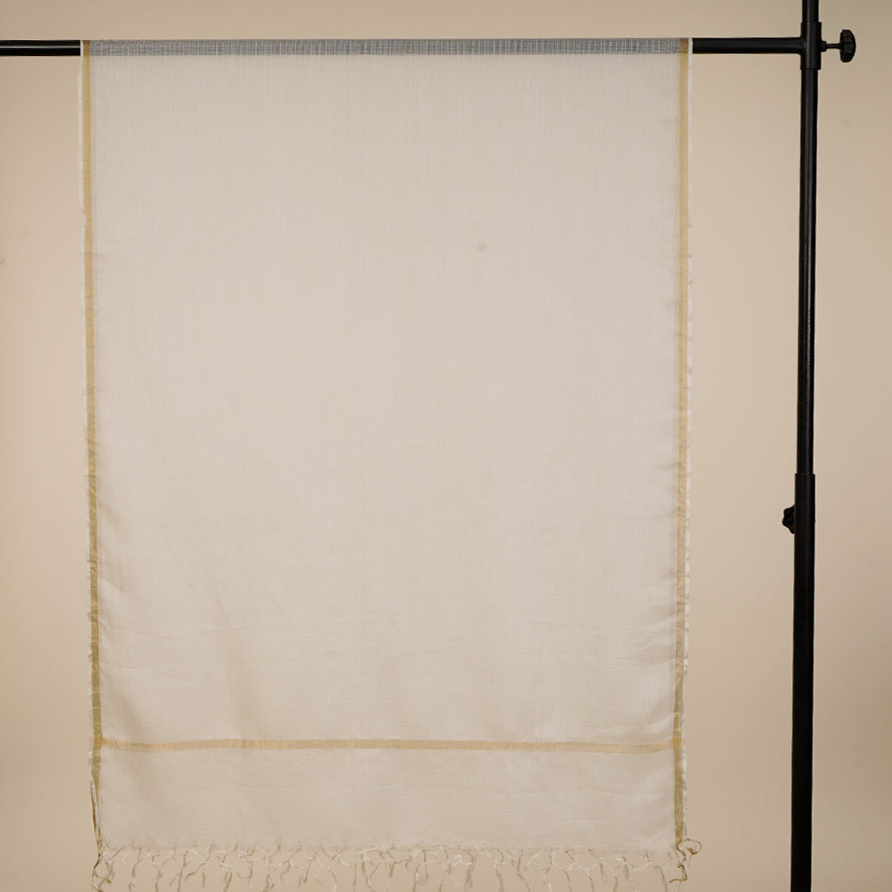 White Color Cotton Silk Kota Dupatta