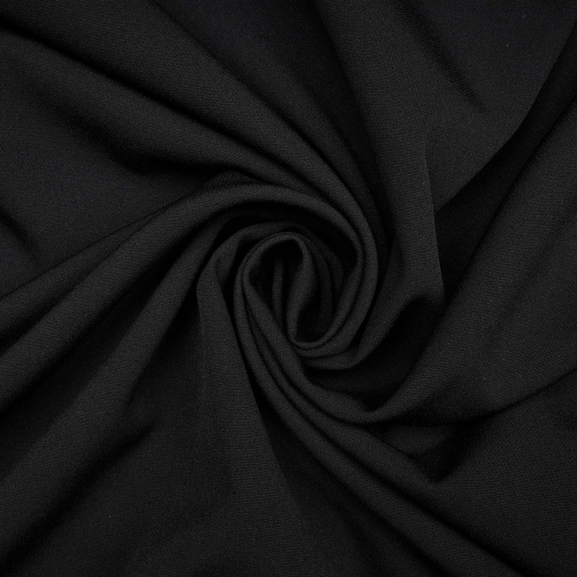 Black Solid Dyed Imported Banana Crepe Fabric (60" Width)