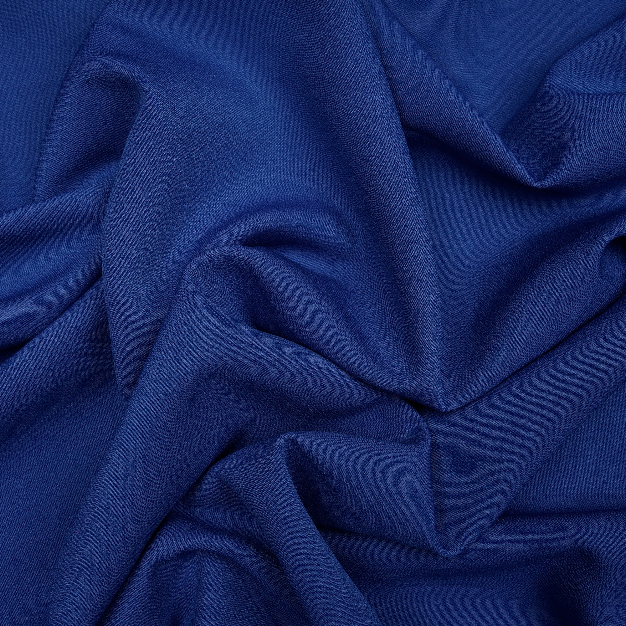 Lapis Blue Solid Dyed Imported Banana Crepe Fabric (60" Width)