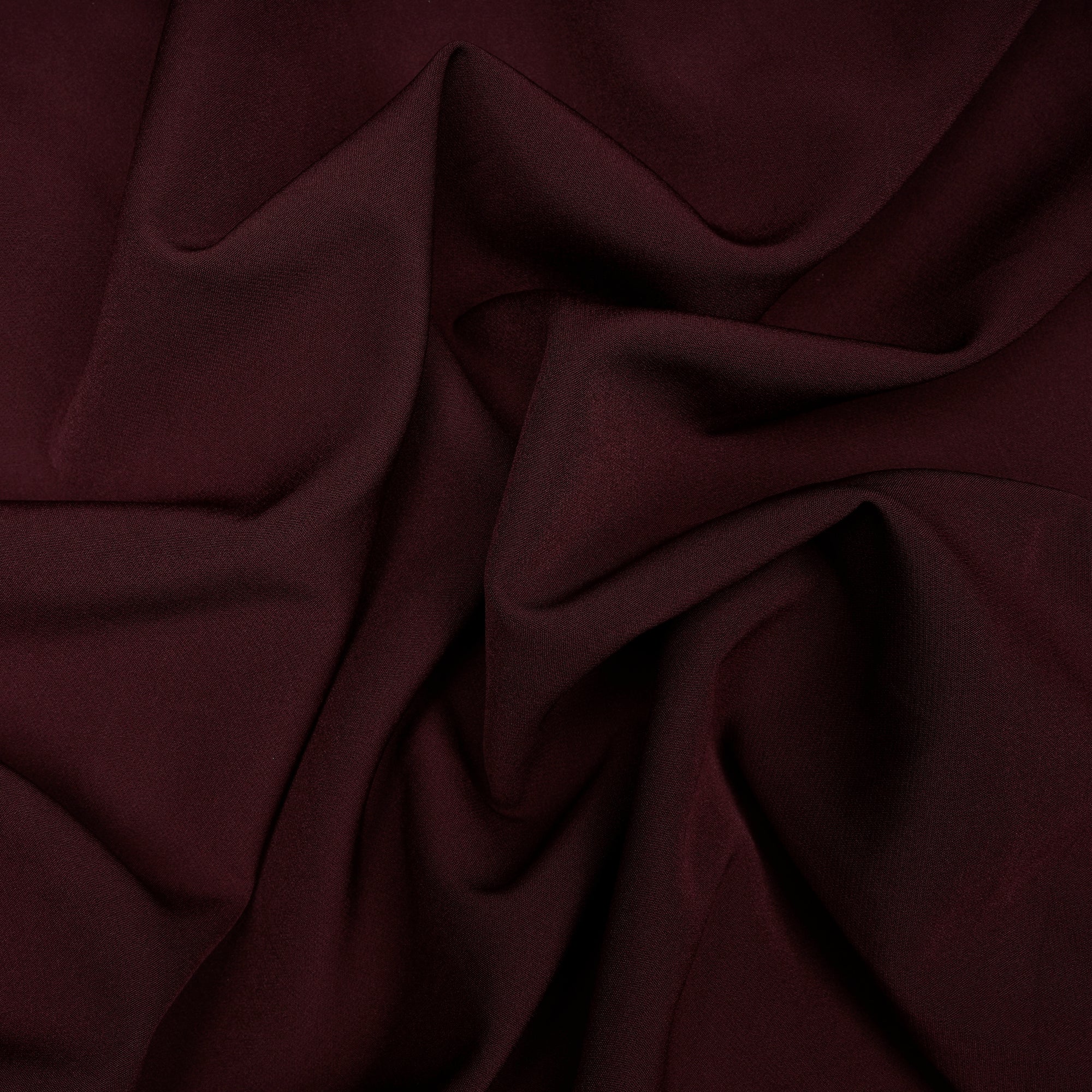 Maroon Banner Solid Dyed Imported Banana Crepe Fabric (60" Width)