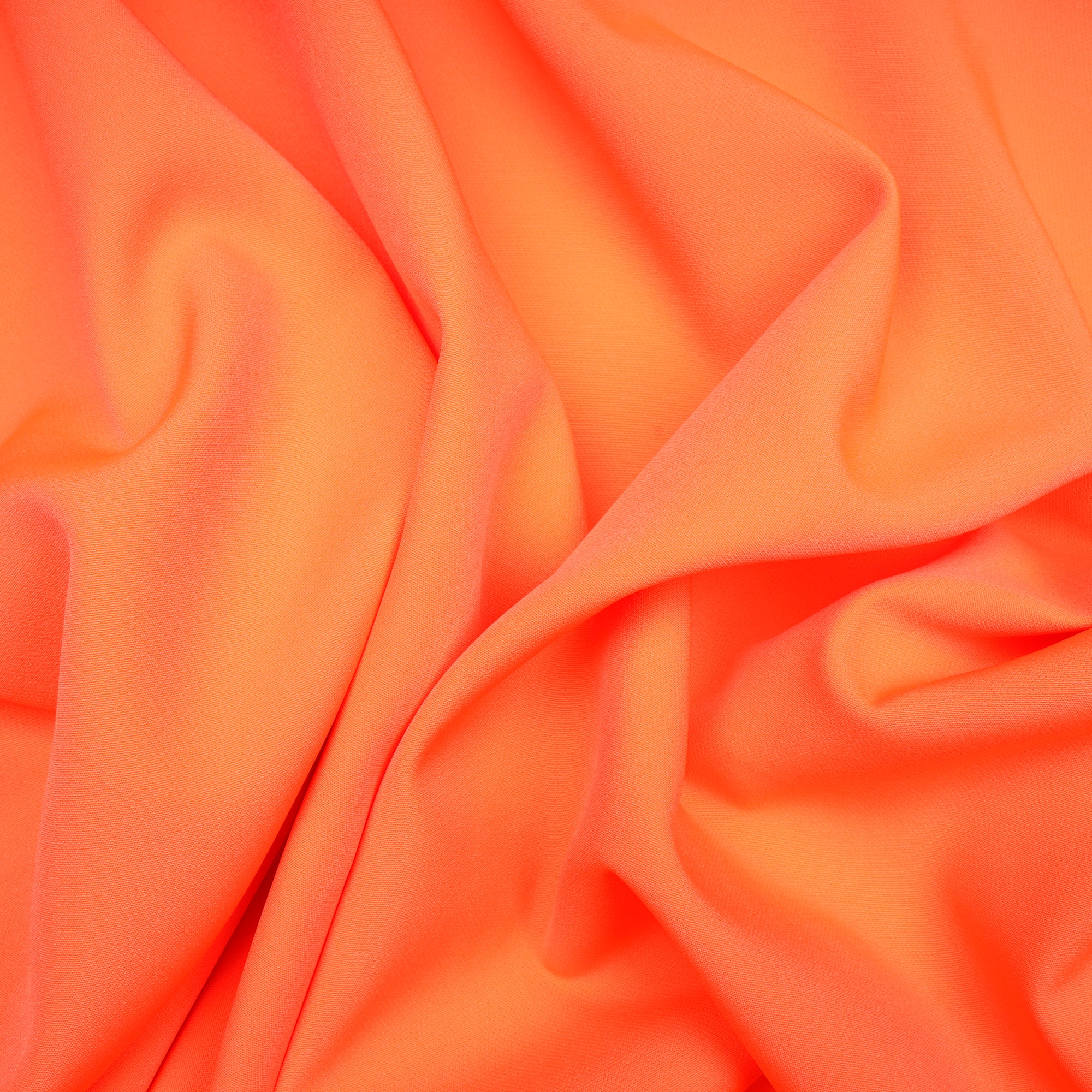 Neon Orange Solid Dyed Imported Banana Crepe Fabric (60" Width)