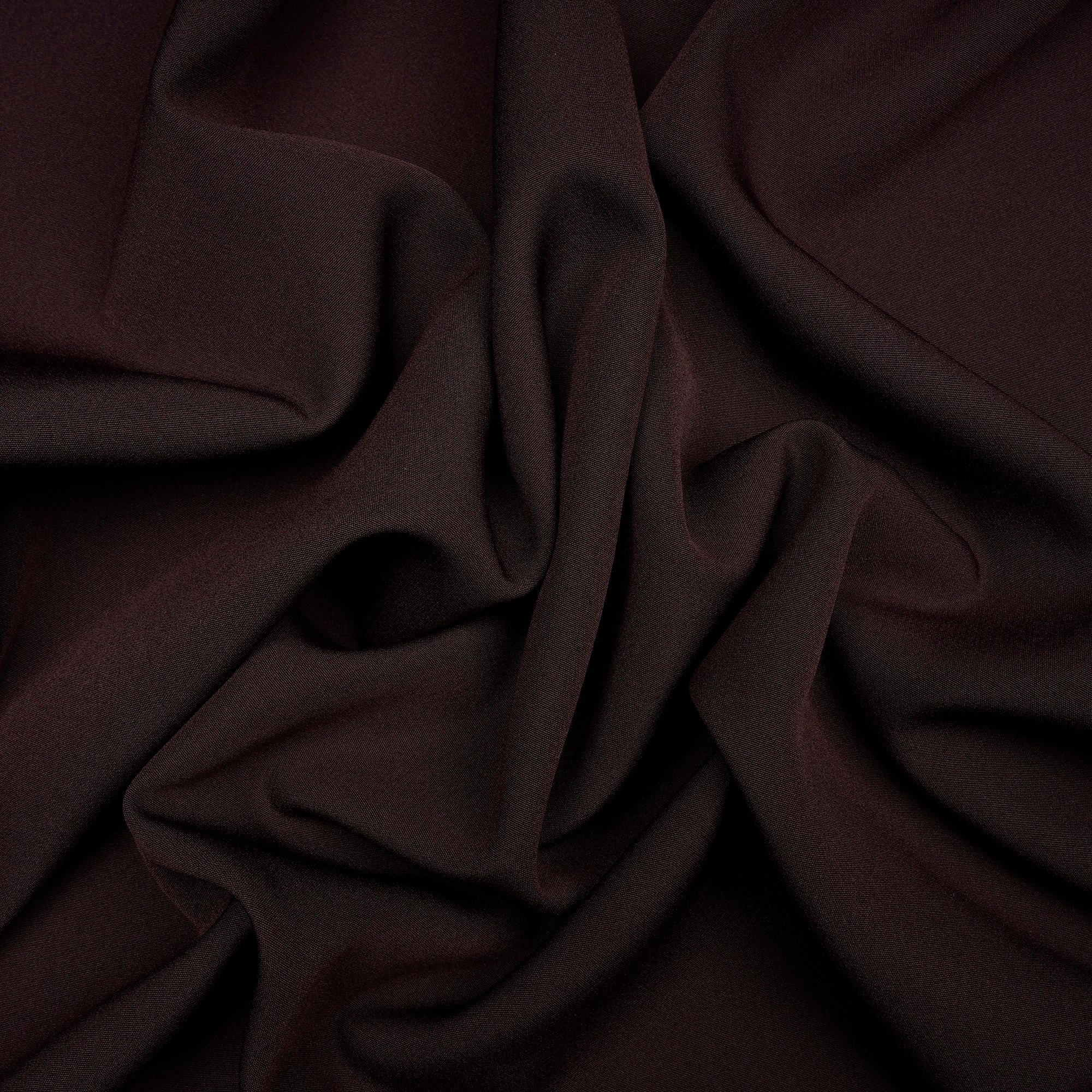 Deep Brown Solid Dyed Imported Banana Crepe Fabric (60" Width)