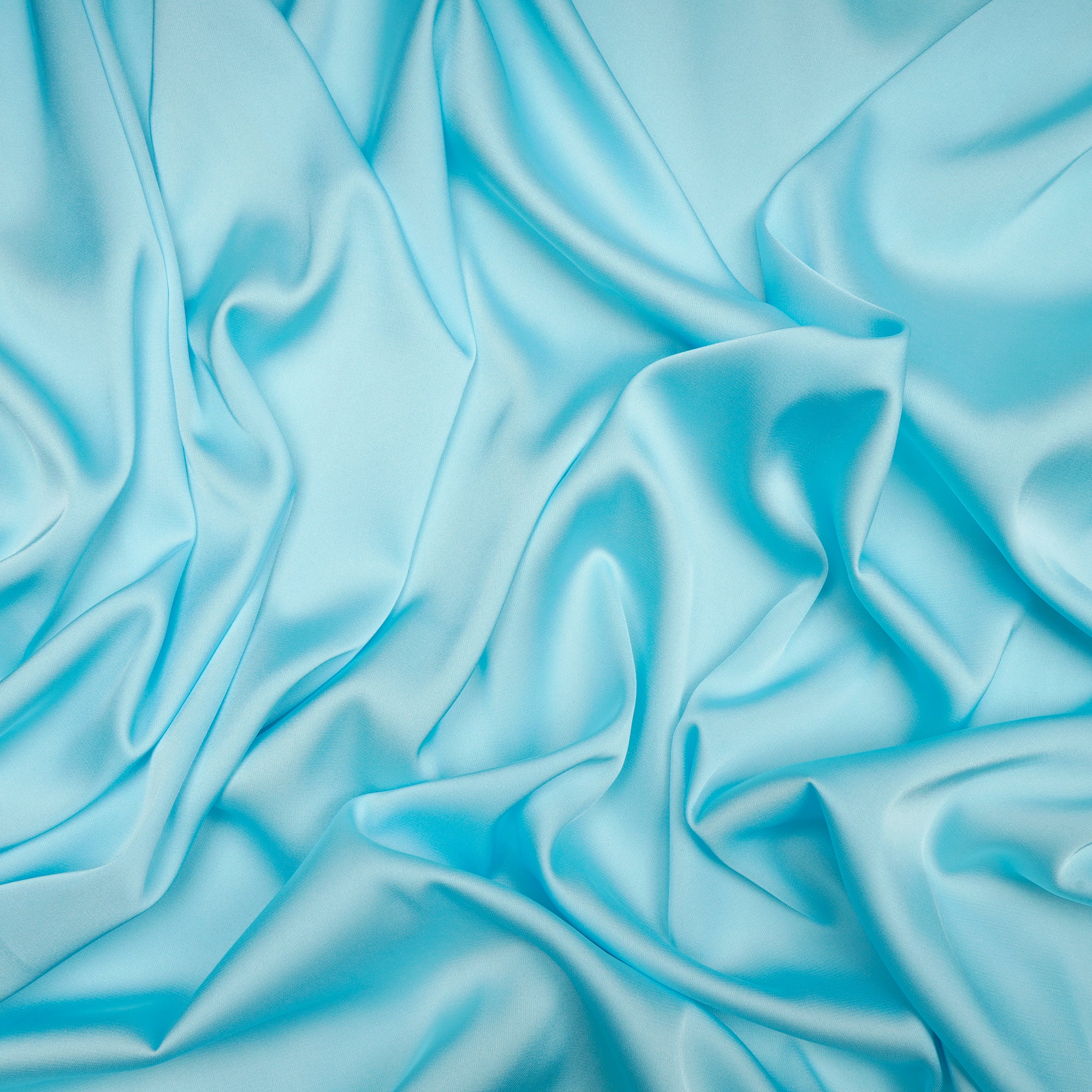 Blue Glow Solid Dyed Imported Armani Satin Fabric (60" Width)
