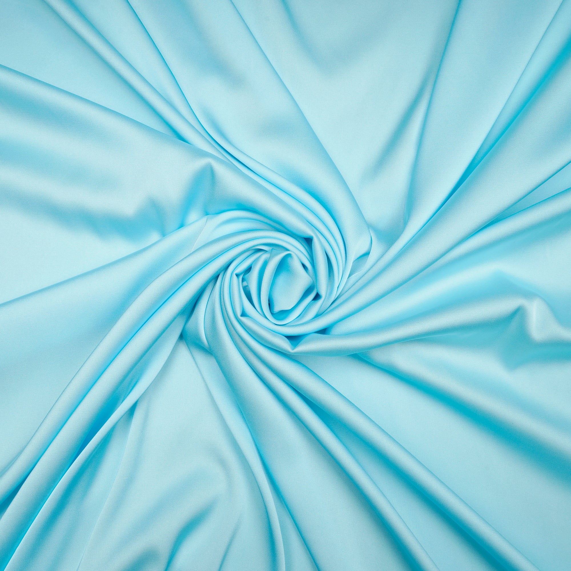 Blue Glow Solid Dyed Imported Armani Satin Fabric (60" Width)
