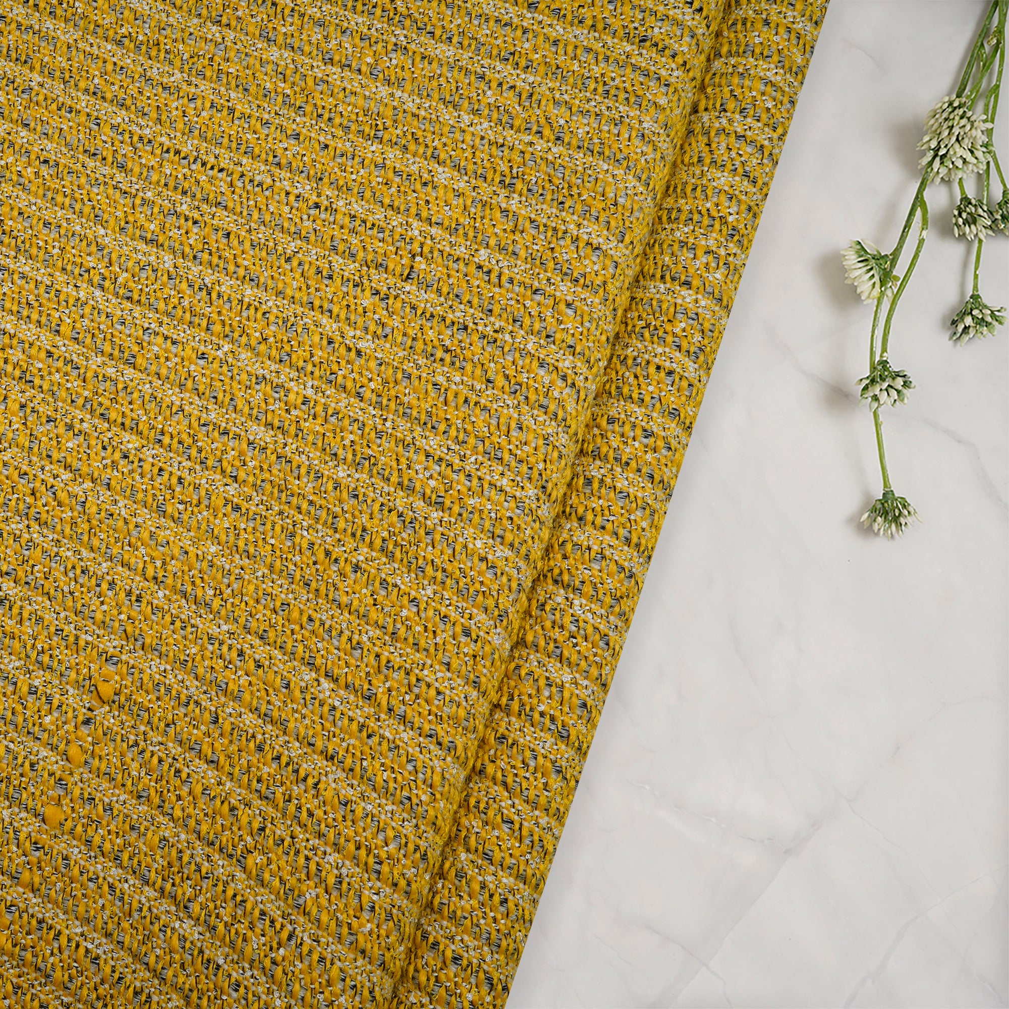 Yellow Premium Imported Tweed Fabric (60" Width)